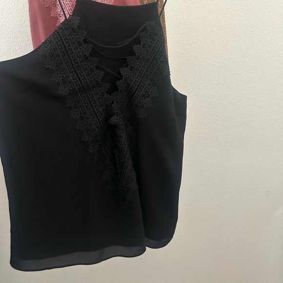 Wayf Black and Pink Lace tank tops size large - Picture 2 of 6